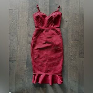 Burgundy Bandage Dress